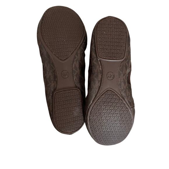 Michael Kors Brown Juliette Logo Ballet Flats Women's Size 10 - Picture 3 of 9